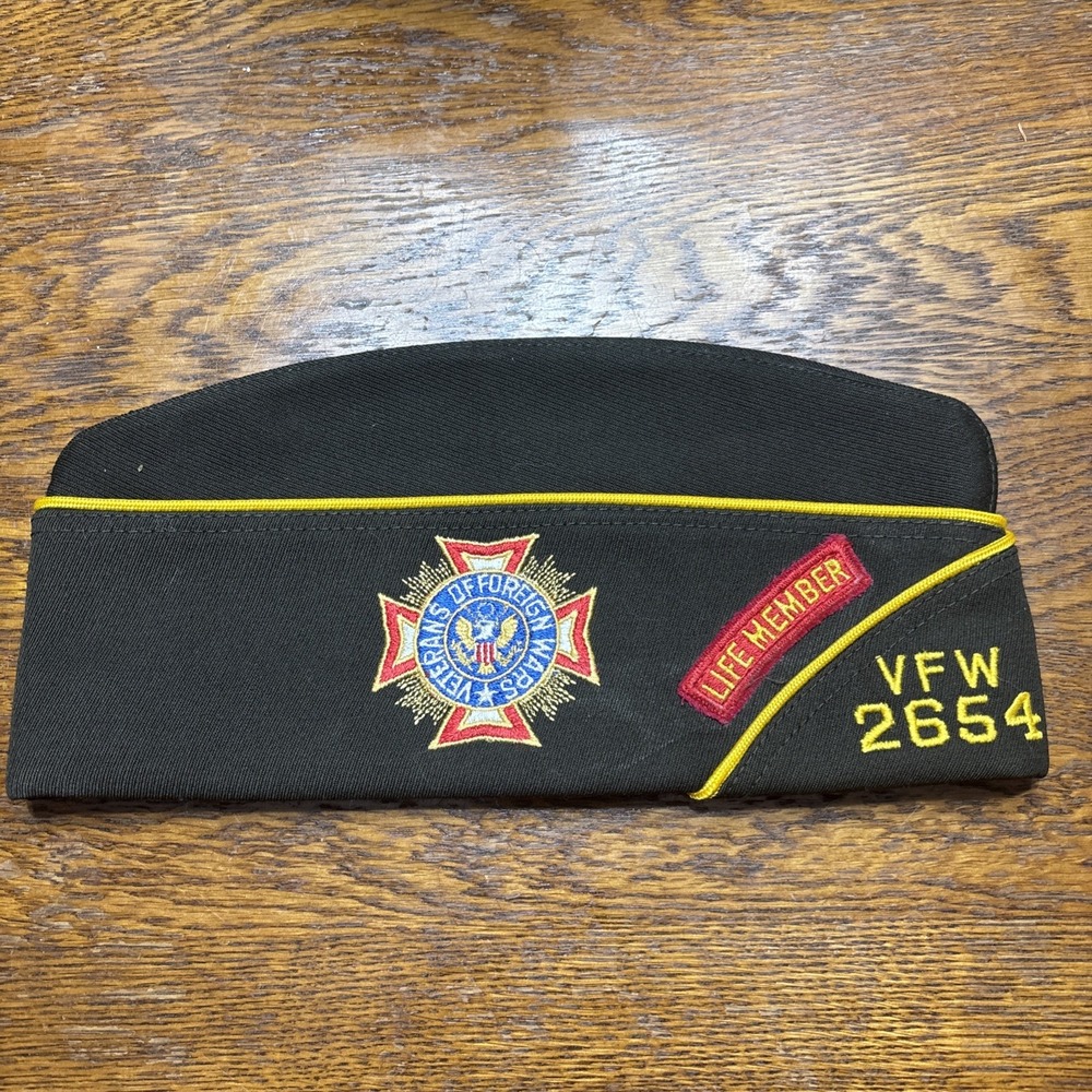 Military Cap Hat VFW 2654 Veterans Life Member‎  Moberly MO Size 6 7/8